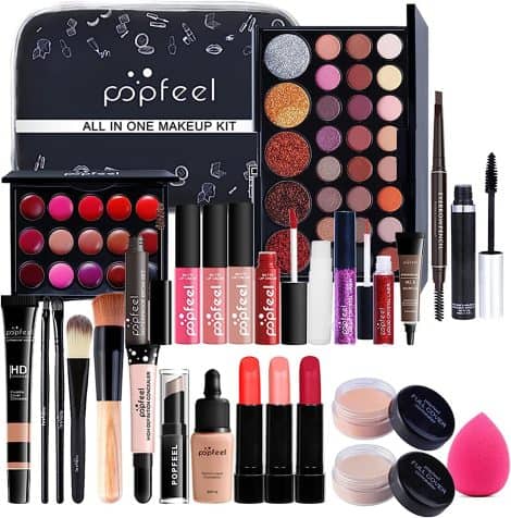 Set de maquillaje profesional RoseFlower, juego completo de cosméticos con paleta de sombras de ojos. Ideal para mujeres y niñas, ¡incluso para llevar de viaje!