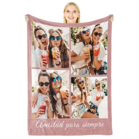 Regalos Personalizados para Mujeres y Parejas – Manta con Foto y Texto – Regalos Originales de Cumpleaños y Aniversario – Regalo Ideal para Novios y Navidad.