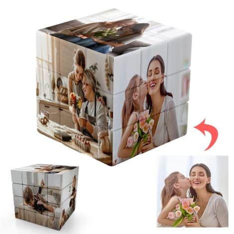 Cubo Giratorio 3D de Fotos Personalizadas – Regalo único de Cumpleaños y Navidad para seres queridos.