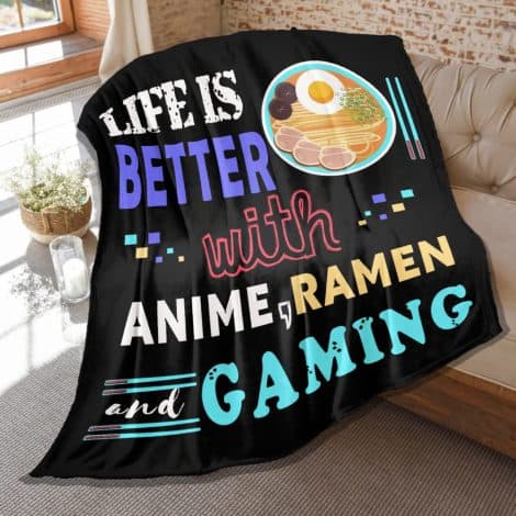 Manta de Ramen de suave franela, ligera y divertida, perfecta para juegos y decoración, tamaño 60×50, ideal para niños.