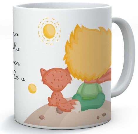 Taza PANISCUS para regalar del Principito con frase especial, ideal para amigo, San Valentín o cumpleaños.