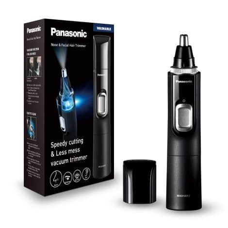 Panasonic Naricero y Recortador de Cejas ER-GN300K503 para Hombres, color negro, 3,8×3,4×16,4 cm, seco y húmedo.