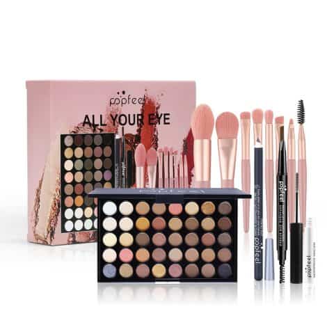 Kit de maquillaje Joyeee: Todos los cosméticos necesarios para mujeres y niñas principiantes. Incluye brochas, paleta y rímel.