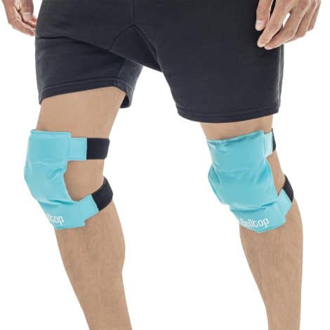 “Belltop x2: Bolsas reutilizables y ajustables de gel frío/calor para lesiones en rodilla, brazos, gemelos y cuádriceps. Tanto hielo como calor en microondas.”