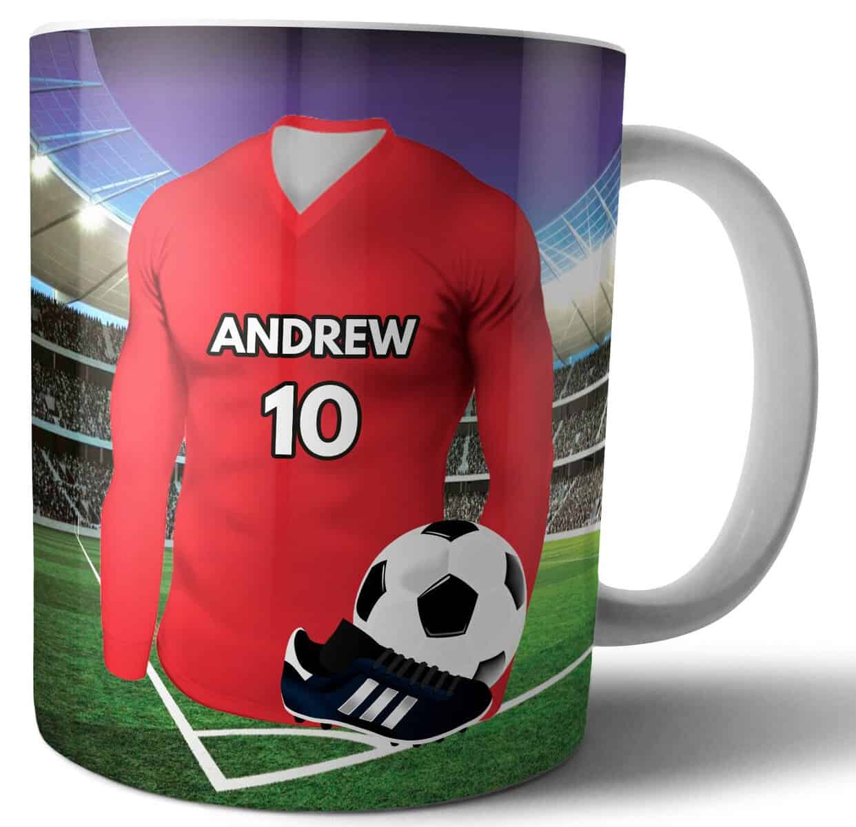 Regalo personalizado  Camiseta de fútbol  Taza de café  Cumpleaños  Navidad  relleno de medias  Santa secreta  cualquier equipo de colores (Manchester)