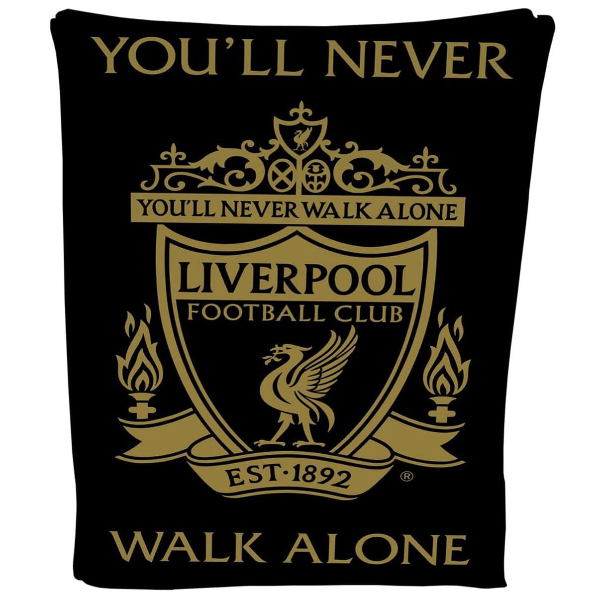 Liverpool - Manta de forro polar negro con escudo de fútbol, suave y cálida, para sofá, para viajes, Liverpool, regalo para hombres, niños, adolescentes, 100 x 150 cm