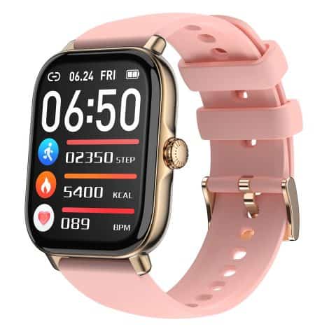 Smartwatch para mujer Horsdo con llamadas, asistente de voz y pantalla táctil a color de 1,85”. Regalo ideal para Android y iOS.