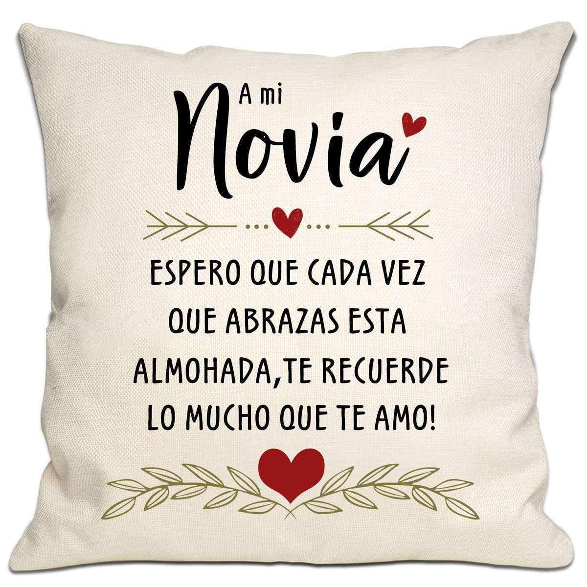 Bommex Regalo de Novia de Novio Espero Que Cada Vez Que Abraces Este Cojin Te Recuerde Cuanto Te Quiero Funda de Cojin Regalo de Novia para Cumpleaños San Valentin Aniversario Navidad(Novia)