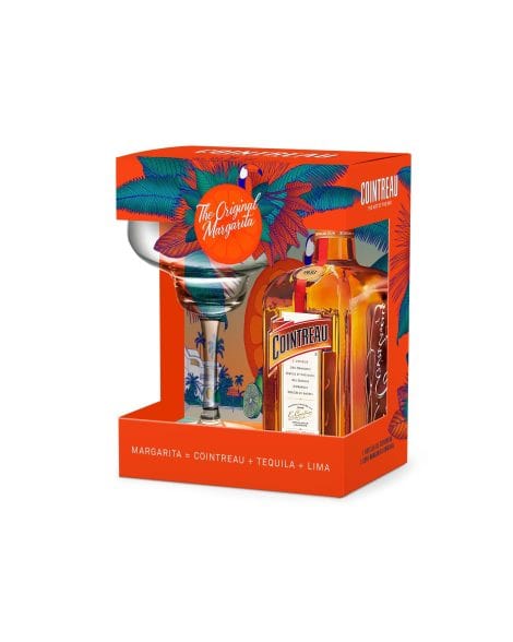 Estuche de Regalo Cointreau con Licor de Naranja, Copa Margarita. Ideal para Cocteles. 40% Alc. Vol, 70 cl.