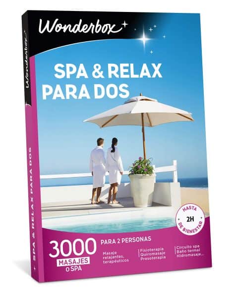 Caja de regalo Wonderbox: Spa y relajación para dos personas. Incluye 3000 masajes o spa. Ideal para hombres y mujeres.