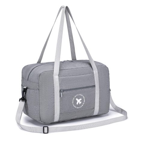 BAGZY Bolso de Viaje Ryanair Cabina 40x20x25 cm, Neceser Plegable para Gimnasio Deportivo (Gris)