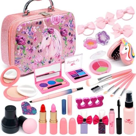 Set de Maquillaje Infantil – 27 Estuches de Maquillaje y Maletas Seguras para Niñas de 4 a 10 años.