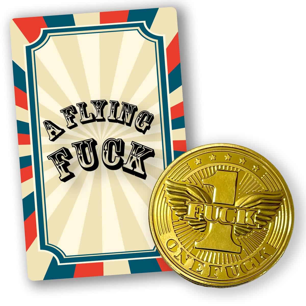 A Flying F**k | Divertido regalo de broma secreta de Papá Noel para adultos | Novedad moneda dorada de metal | Regalo de broma asequible bajo un fiver £5 | Gran regalo para él/ella/colega/amigos
