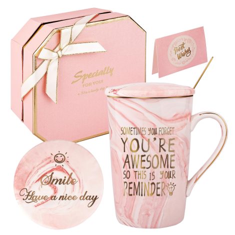 DONGSHANGIFT A veces se te olvida que eres increíble – Taza de agradecimiento inspiradora, regalos de despedida para mujeres, amigos, colegas.