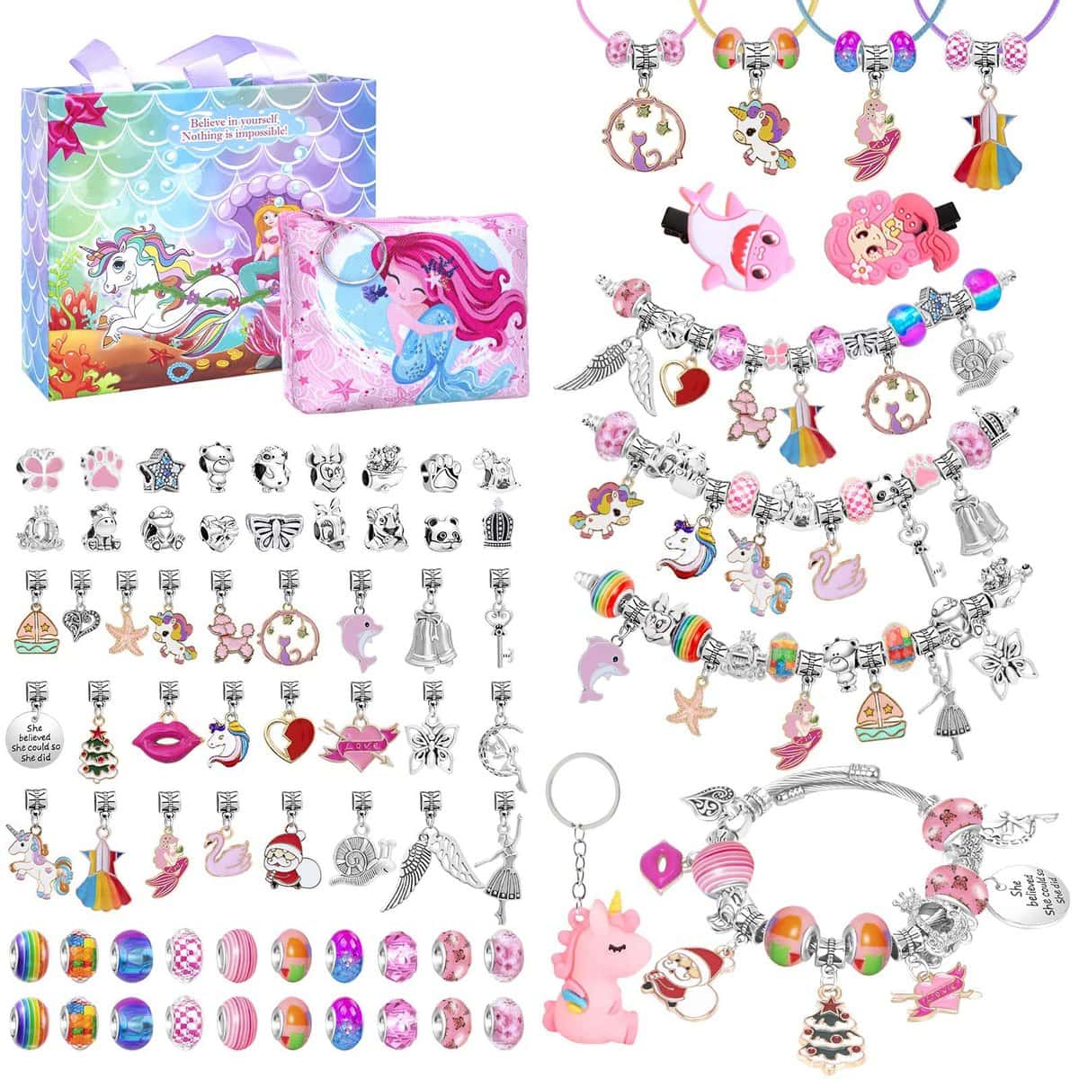 SASUKI Juguetes Niñas 4 5 6 7 8 9 10 Años, Kit para Hacer Pulseras Niñas Regalo Niña 4-12 Años Manualidades Niñas 5 6 7 8 9 10 Años Regalo Kit Fabricación Joyas Niñas Regalos Cumpleaños