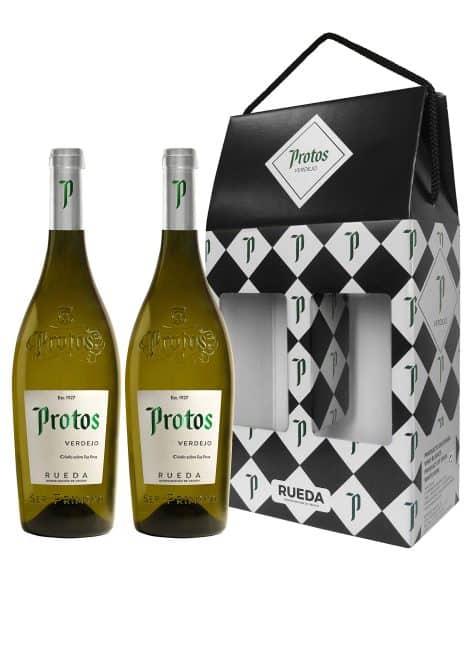 Estuche de 2 botellas de vino blanco Protos Verdejo de 75cl.