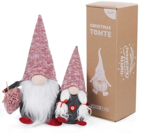 Dulce Duende de Santa de Peluche, ilauke 2 Figuras de Navidad para Decoración, Muñeca de Felpa, Decoración de Duende Navideño Sueco a Mano para Fiesta, Hogar, Navidad (30/20cm)