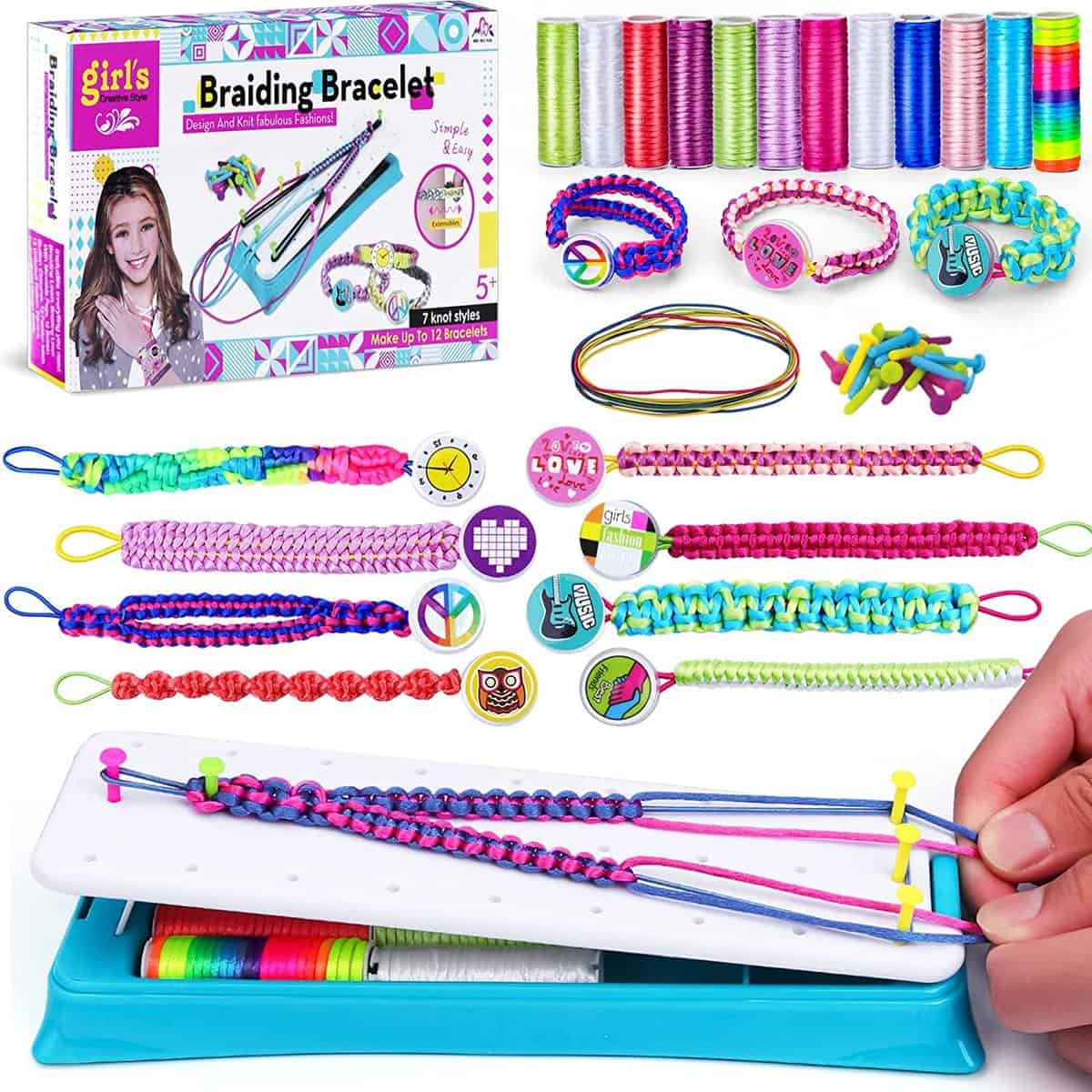Afufu Kit para Hacer Pulseras Niñas, Manualidades de Fabricación de Joyas, Juegos de La Amistad, Regalos Navidad Cumpleaños Juguetes 6 7 8 9 10 11 12 Años