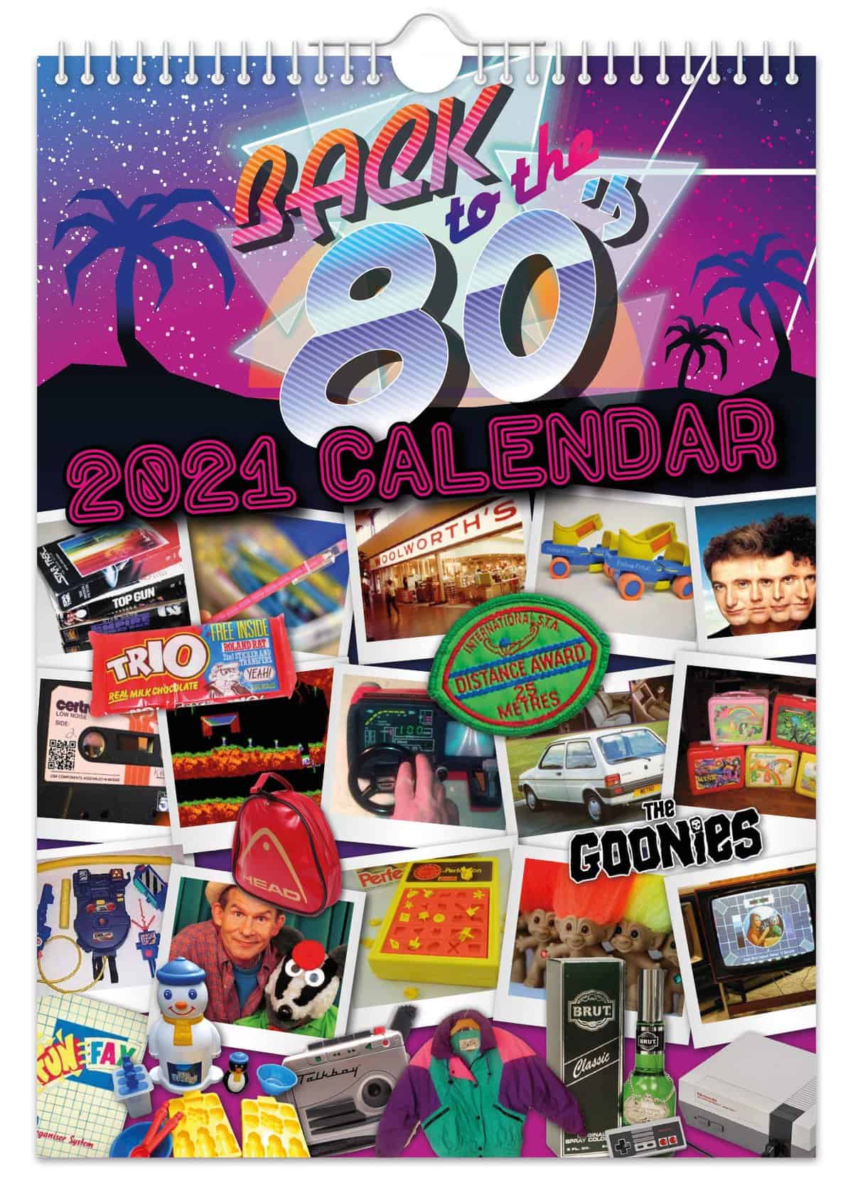 Back to The 80's - Calendario de pared 2021 // Nostálgico/Quirky/Navidad/Cumpleaños/Idea de regalo/Novelty/Humor/Secret Santa/Planificador de año/Regalo de oficina