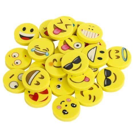 Pack de 144 Gomas de borrar con emojis, perfectas para fiestas de cumpleaños y regalos de Navidad.