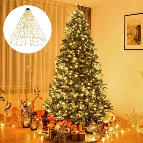 Luces de Navidad con 400 LED y 2 metros de longitud para decorar el árbol con 8 modos.