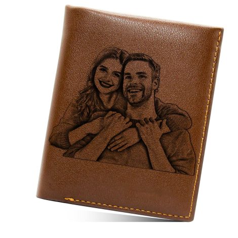 Cartera para hombre personalizada con foto, un regalo navideño perfecto para papá, novio o familia.