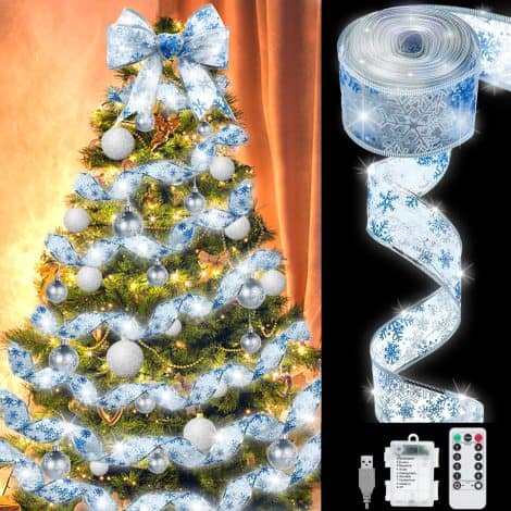 Luces de Navidad para exteriores, 10 metros de cadena con 100 luces LED, perfectas para decorar árboles, cintas y espacios interiores y exteriores como jardines, terrazas, patios y fiestas.