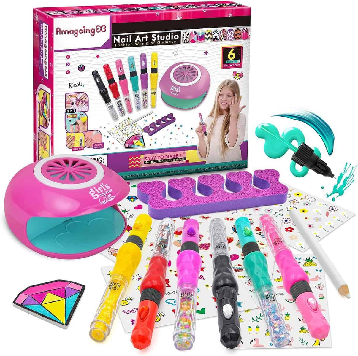 LemonDream Pintauñas Niñas Regalo Niña 6 7 8 9 10 11 12 años,Juguetes Niñas 6-12 años Set uñas para Niñas,Juego uñas Niñas Maquillaje para Niñas Esmalte de uñas para Niñas