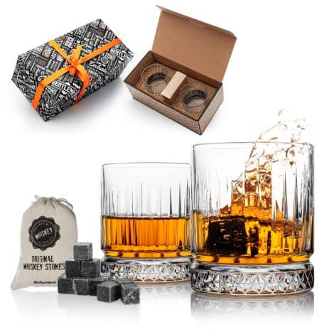 Conjunto de vasos y piedras de whisky Hediyesepeti, regalo perfecto para hombres, padres, maridos y cumpleaños.