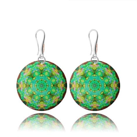 Pendientes Boho Mandala en forma redonda u ovalada con diseño de dragón, ideales para regalar en Navidad a una amiga. (Verde claro)