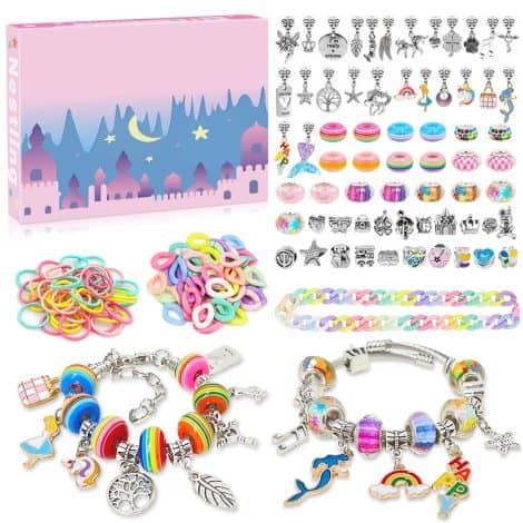 Kit de Manualidades para Niñas: Pulseras Creativas, Joyas Divertidas y Regalos Ideales para Edades de 5 a 12 Años.