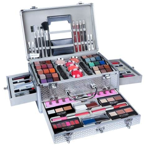 Conjunto Completo de Maquillaje Profesional, MKNZOME, Estuche Portátil con Sombras, Foundation, Labiales. Ideal para Mujeres y Niñas.