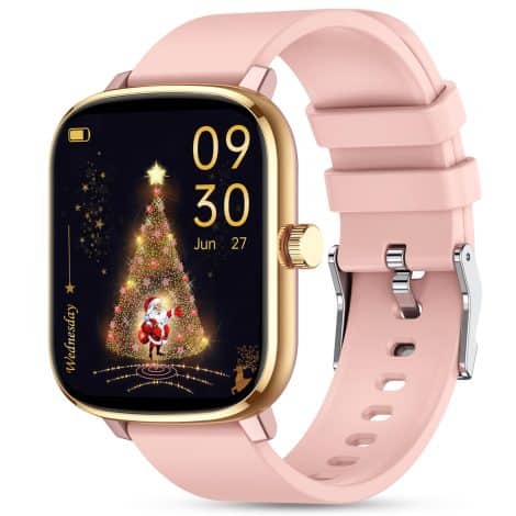 Reloj Inteligente Popglory 110+ Deportes, para Mujer y Hombre, con Medidor de Ritmo Cardíaco, Sueño y Presión Arterial. Ideal para Android iOS. ¡Regalo perfecto!