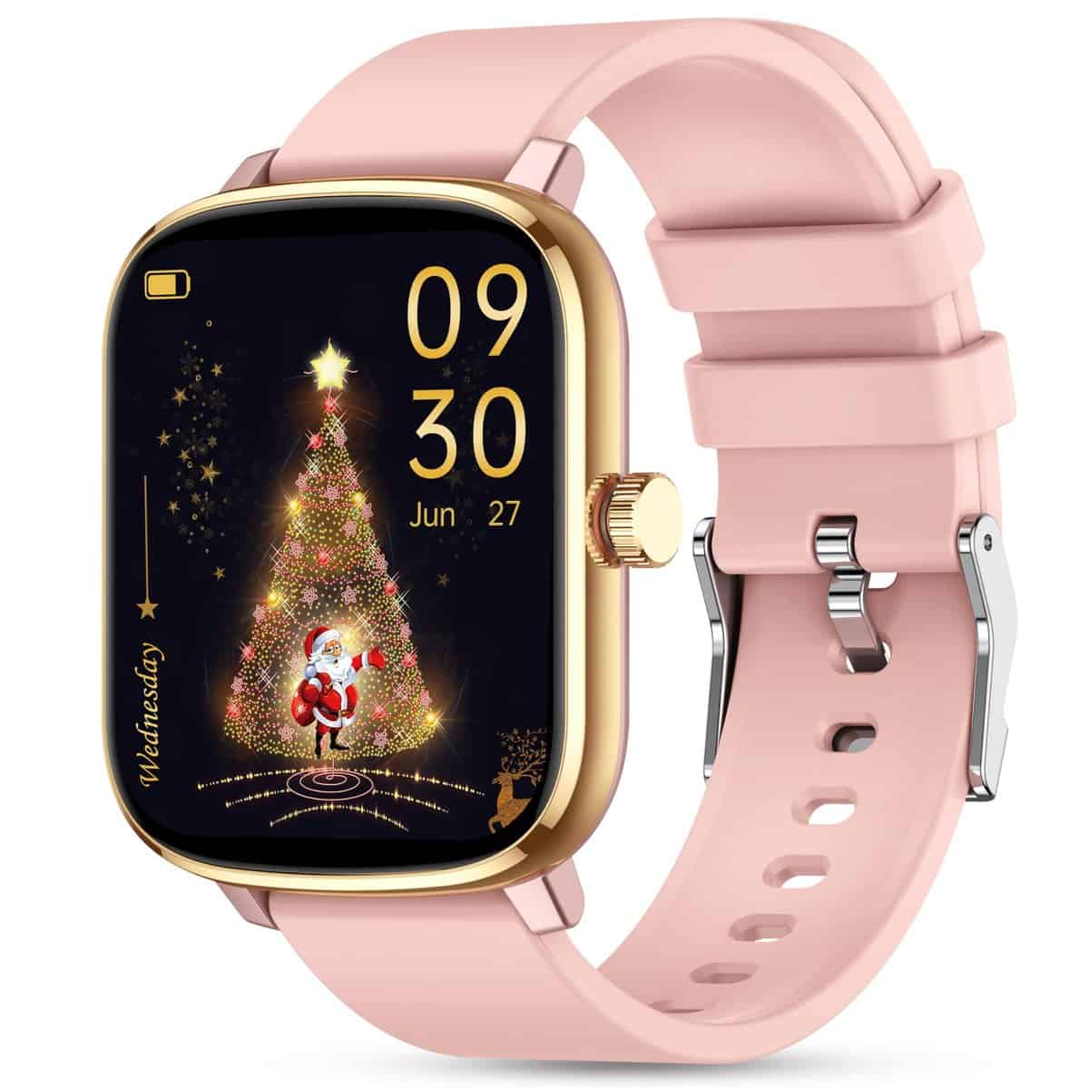 Popglory Smartwatch 110+ Deportes, Reloj Inteligente Mujer Hombre con Pulsómetro Podómetro Monitor de Presión Arterial Ritmo Cardíaco Sueño DIY Esfera, Regalo Pulsera Actividad para Android iOS