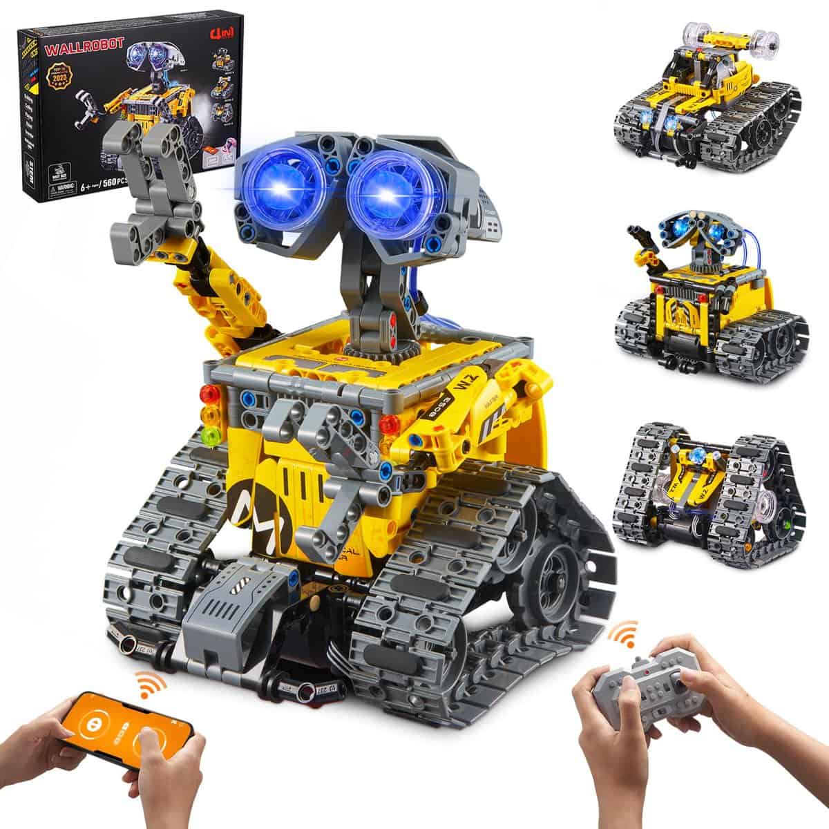 Sillbird Tecnica Robot para niños, 4 en 1 Robot con Control Remoto de Aplicaciones, RC Robot Juguetes de construcción Regalo de cumpleaños Creativo para niños Chico Chica 6-12