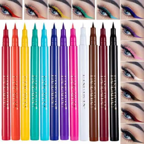 Lápiz de ojos resistente al agua Olasfa con 12 colores, acabado mate de larga duración. Ideal para maquillaje y regalo femenino.