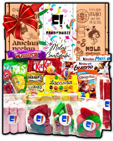 Caja de golosinas y chocolates únicos para obsequiar en Navidad. Ideal para intercambio de regalos o golosinas navideñas para niños. Incluye +0,9 kg de dulces, chocolates y golosinas favoritas.