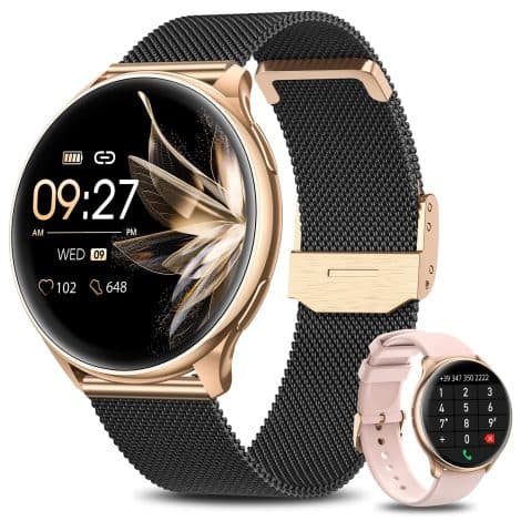 BANLVS Smartwatch Mujer Bluetooth 5.2, resistente al agua, con múltiples funciones, para Android e iOS.