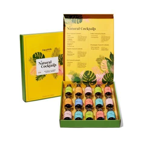 Set de regalo de mezclas naturales para cócteles, con sabores como arándanos, naranja y mango, pack de 15 (sin alcohol).