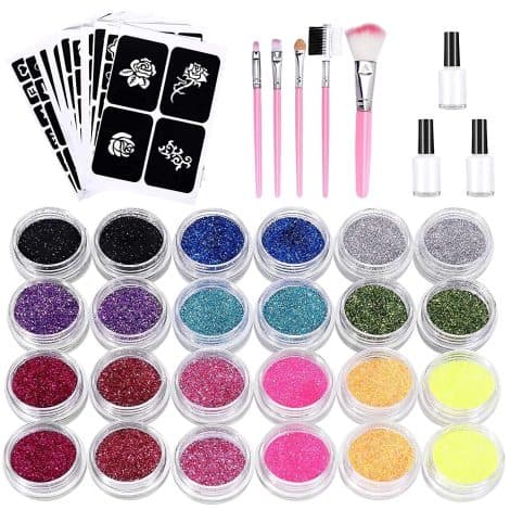 Kit de Tatuajes Brillantes, Kastiny, para Niños, Adolescentes y Adultos con Plantillas Únicas de 143 Hojas