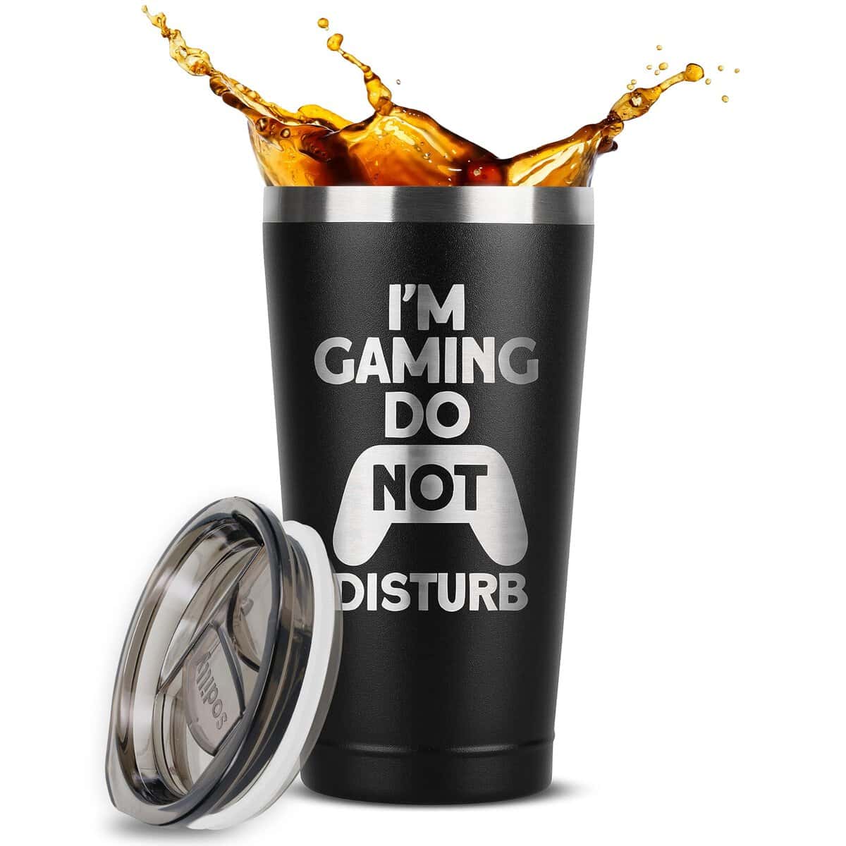 I'm Gaming Do Not Disturb - Tazas de juego para hombres, regalos para jugadores para hombres, regalos para novio jugador, decoración de sala de juegos para niños, taza de jugador aislada de acero