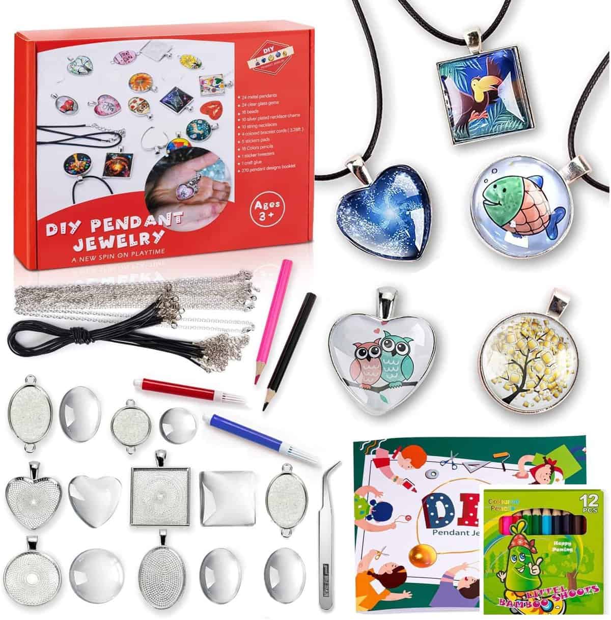 EFO SHM Manualidades Niños Creativo Kit Manualidades Materiales para Collar y Pulseras Juguetes Niños Regalos Niñas 3+ Años Kit Para Hacer Joyas