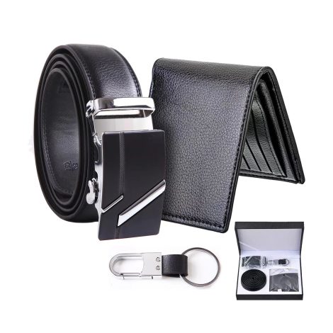 Set de regalos masculinos: incluye cartera, cinturón y llavero. Ideal para regalar en ocasiones especiales.