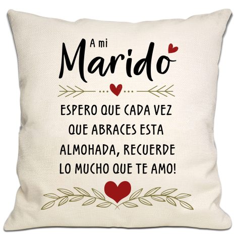 Cojín Marido, el regalo perfecto para expresar cuánto te amo en cumpleaños, San Valentín, aniversario y Navidad.