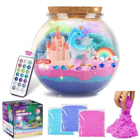 Regalos de Unicornio para Niñas – Kit de Terrario de Unicornio para Niñas – Regalo de Cumpleaños para Niñas de 4 a 12 – Juguetes y Manualidades Unicornio para Niñas.