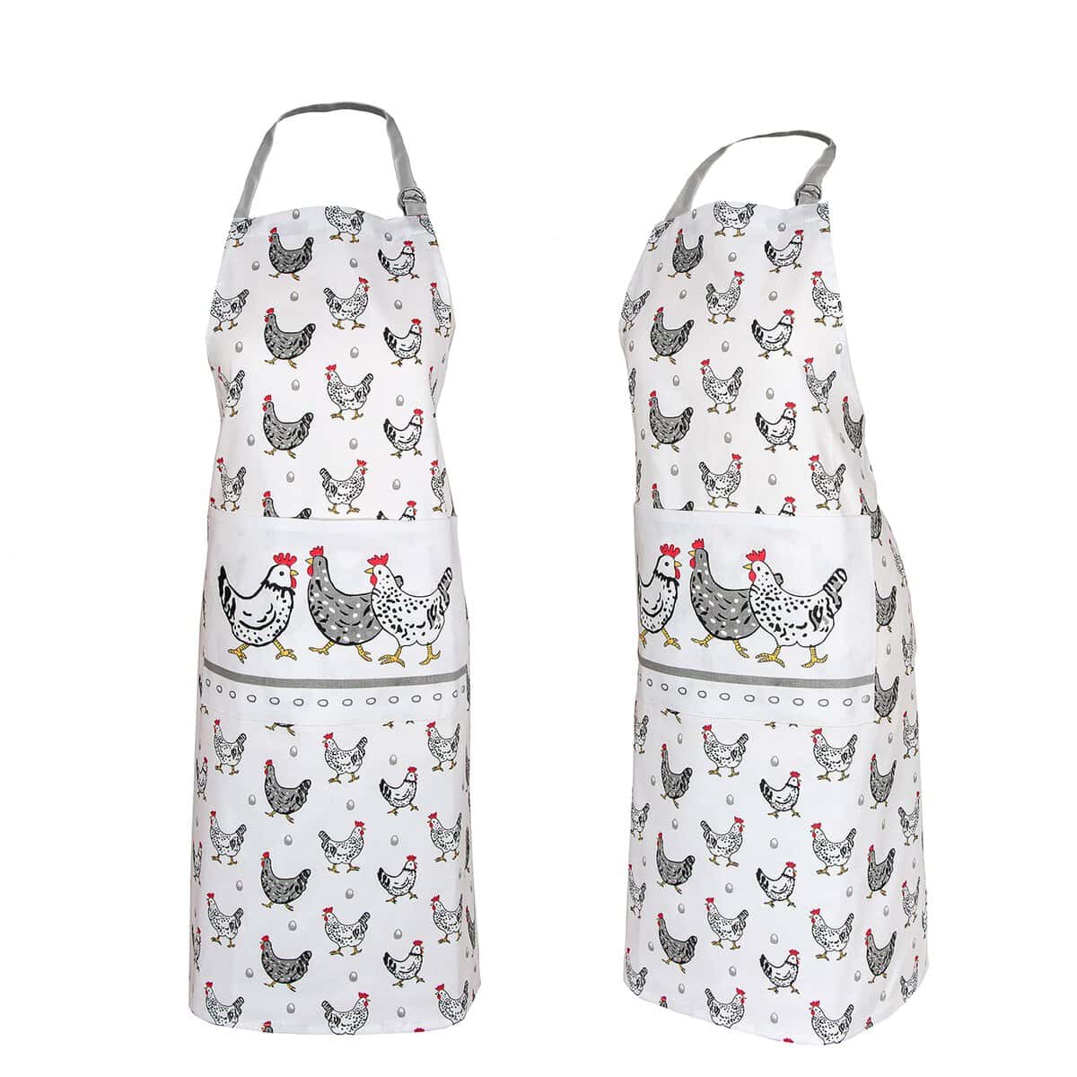 SPOTTED DOG GIFT COMPANY Delantal da Cocina Mujer y Hombre con Gallina, Mandil de Cocina, 100% Algodón, Ajustables y Bolsillo, Accesorios de Cocina y Regalos Originales para Amantes de los Animales