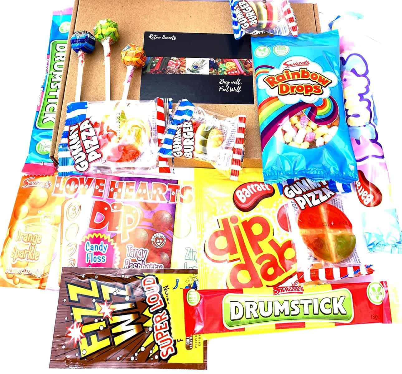 Dulces caja de regalo Sweet Cesto de dulces retro Dulces regalo de dulces para niños para él o ella regalos para cumpleaños, Get Well Pronto, Navidad, San Valentín, Pascua, Día del Padre Día de la