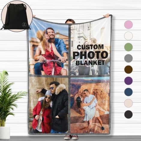 Manta de franela personalizada con tus fotos favoritas para regalar o decorar tu cama.