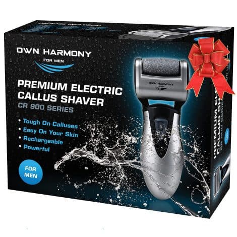 Limadora electrónica de pies para hombres Own Harmony – Potente y profesional – Pedicura eléctrica recargable con 3 rodillos de diamante – Elimina la piel seca y dura.