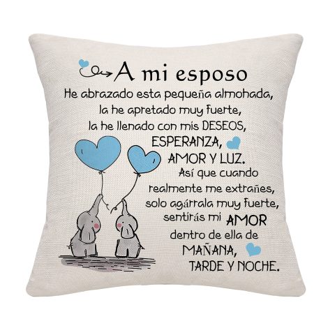 Regalo Bommex para tu Esposo: Funda de cojín de cumpleaños, despedida o San Valentín (para esposos).